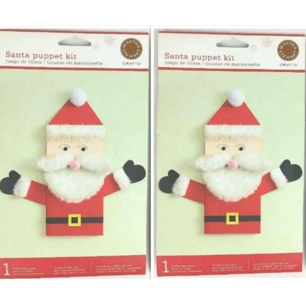 Martha Stewart Christmas Puppet Craft Kits Lot of 2 Santa Claus New Sealed Fun